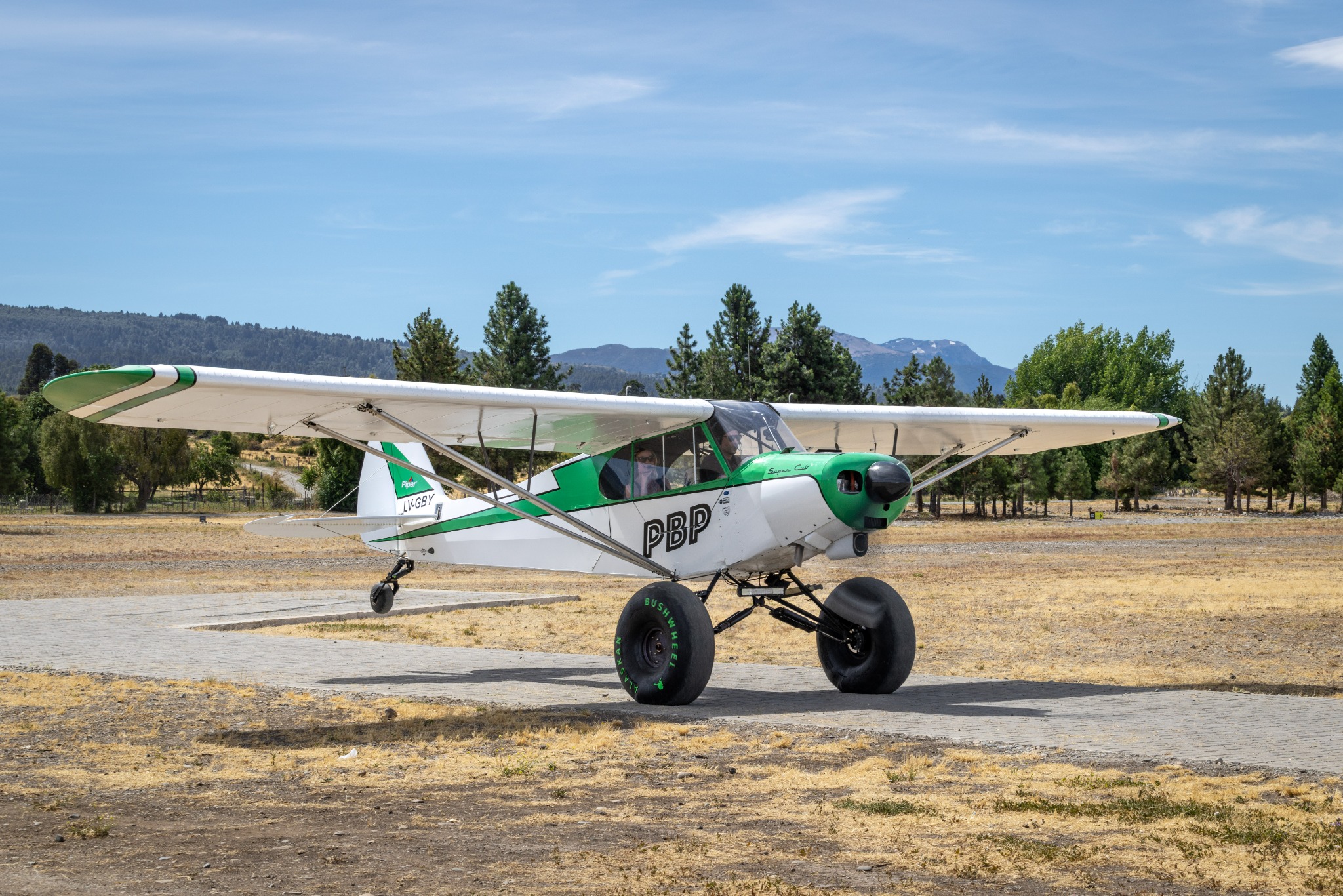 Bush plane taxiing in Patagonia